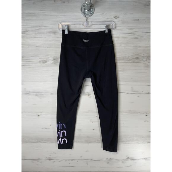 Calvin Klein Performance Pants Womens Small Black High Rise Stretch Leggings - Picture 5 of 7